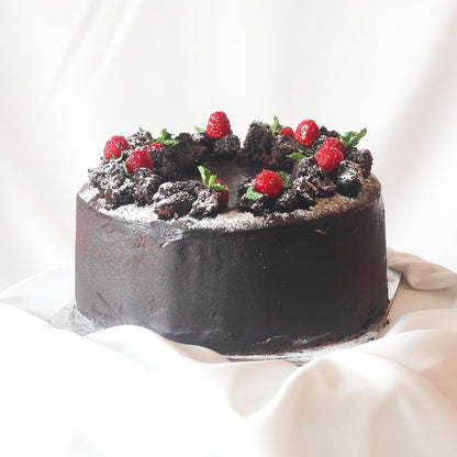 Mulberry Chocolate Mud Cake